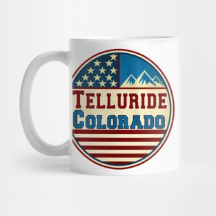 Telluride Colorado Skiing Mountains Stars And Stripes Ski Mug